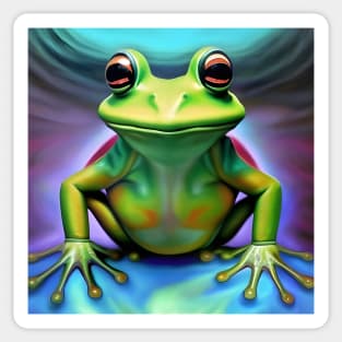 Frogger Spirit Animal (5) - Trippy Psychedelic Frog Sticker